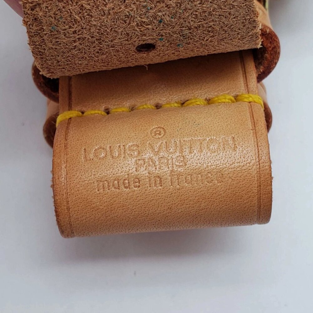 Authentic Louie Vuitton Luggage tag/Nametag with Gold Padlock and Key Shiny - Picture 10 of 11